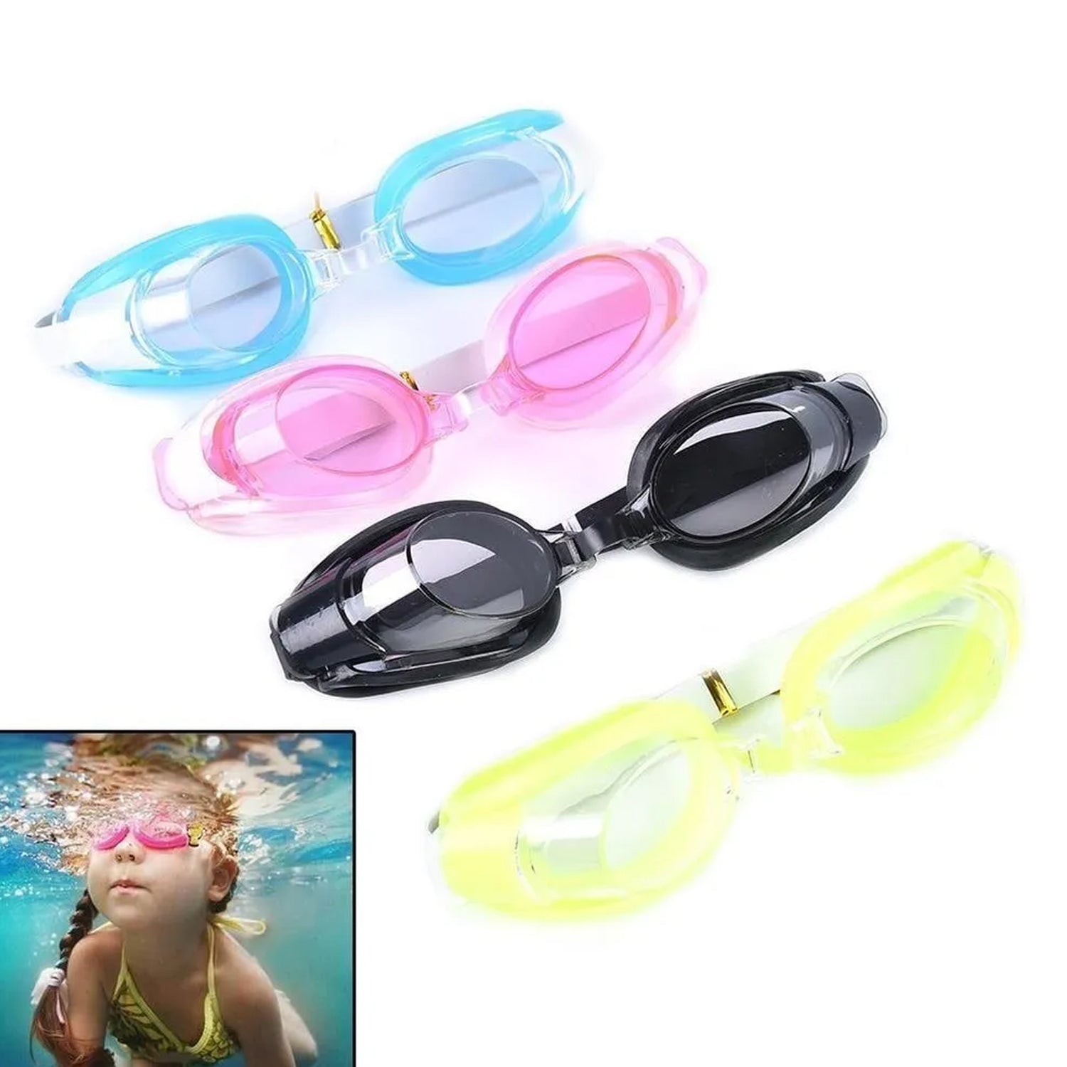 Swimming Goggles with Ear & Nose Plugs, Adjustable, Anti-Fog & Waterproof thumbnail 7