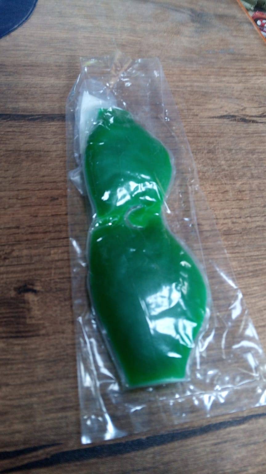 Cold Eye Mask with Stick-on Straps (Green) thumbnail 6