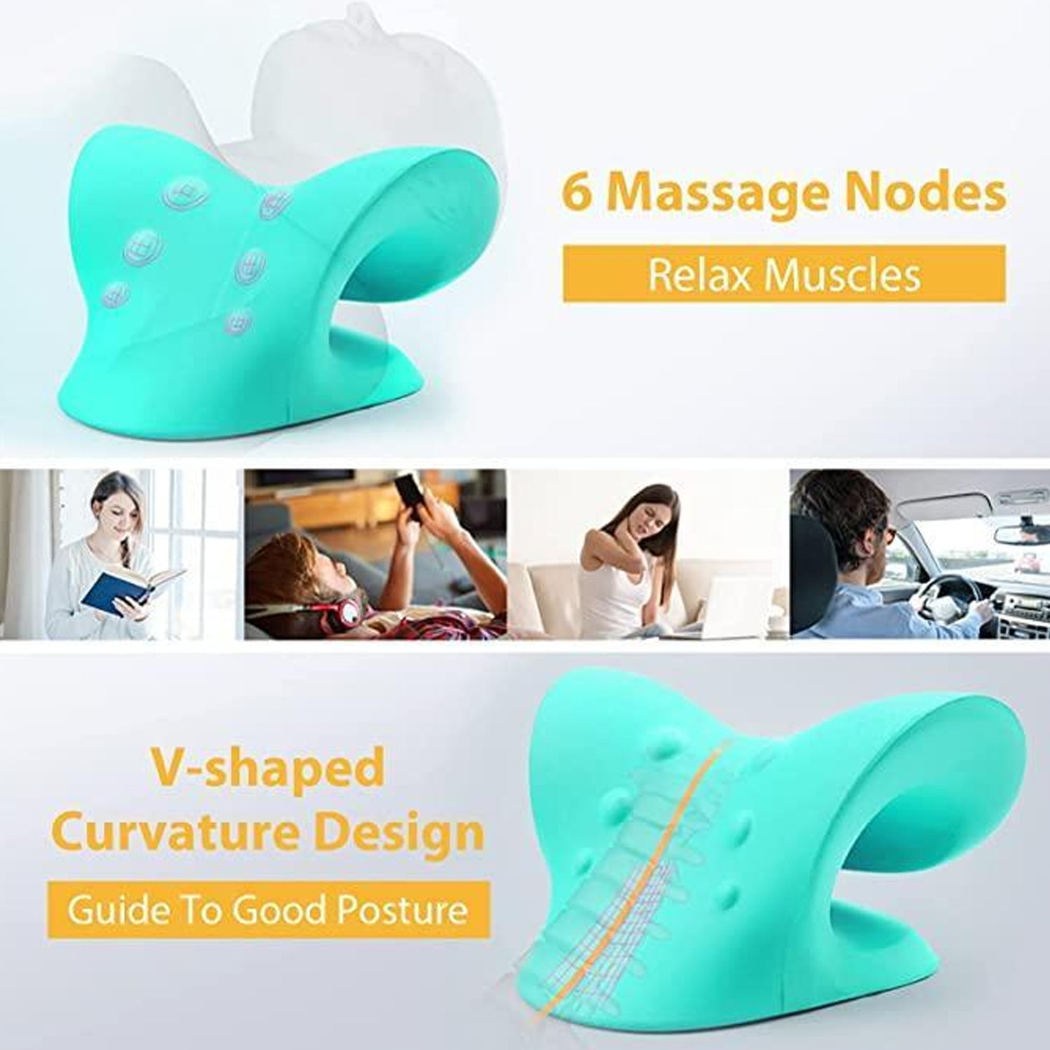 Neck Relaxer Cervical Pillow Ã¢â‚¬â€œ Neck & Shoulder Pain Relief, Acupressure Massage, Medical Grade, Orthopaedic Recommended thumbnail 7