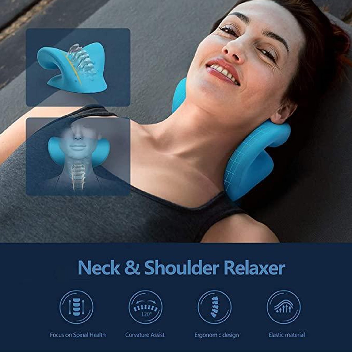 Neck Relaxer Cervical Pillow Ã¢â‚¬â€œ Neck & Shoulder Pain Relief, Acupressure Massage, Medical Grade, Orthopaedic Recommended thumbnail 8
