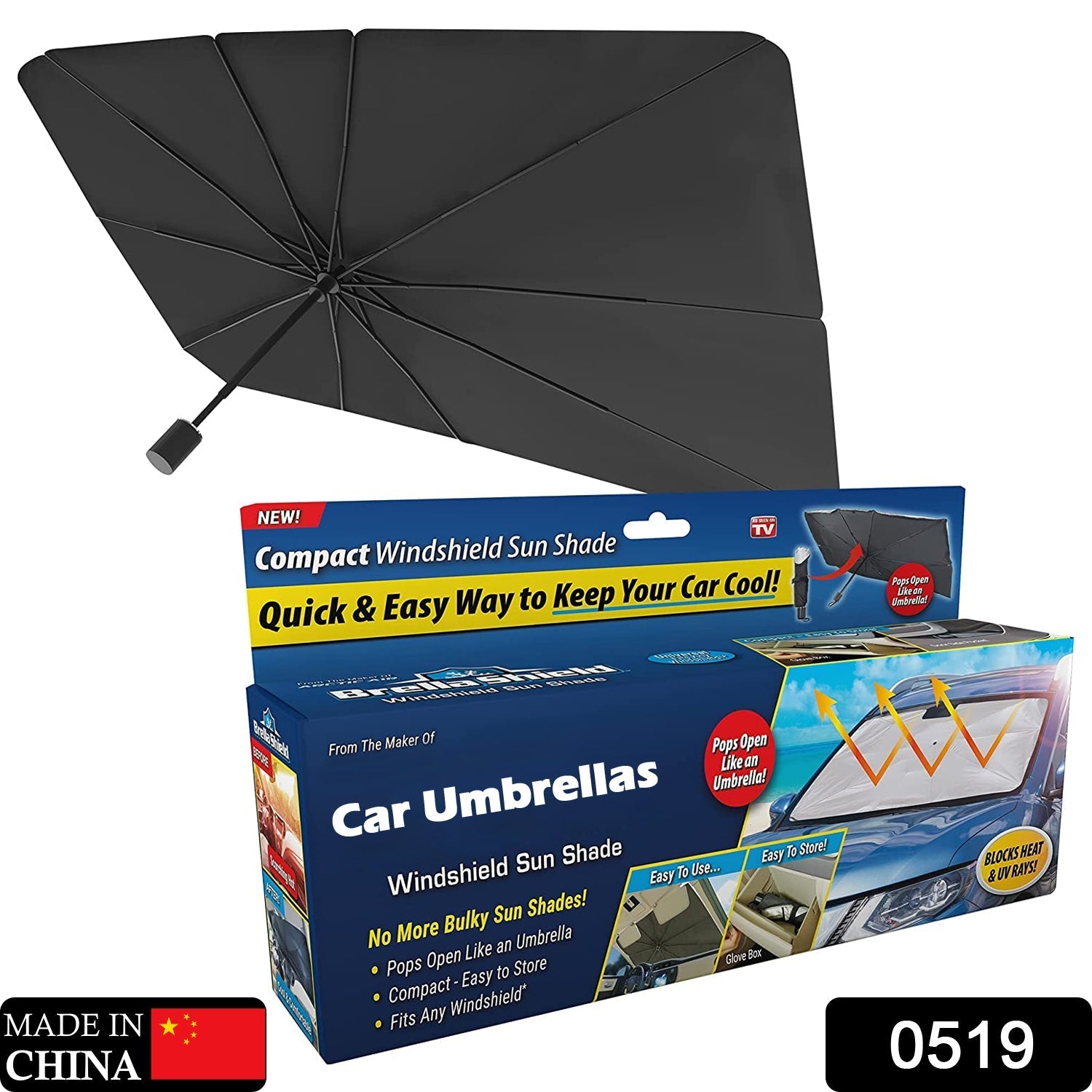Foldable Car Windshield Sunshade for Heat Protection thumbnail 2
