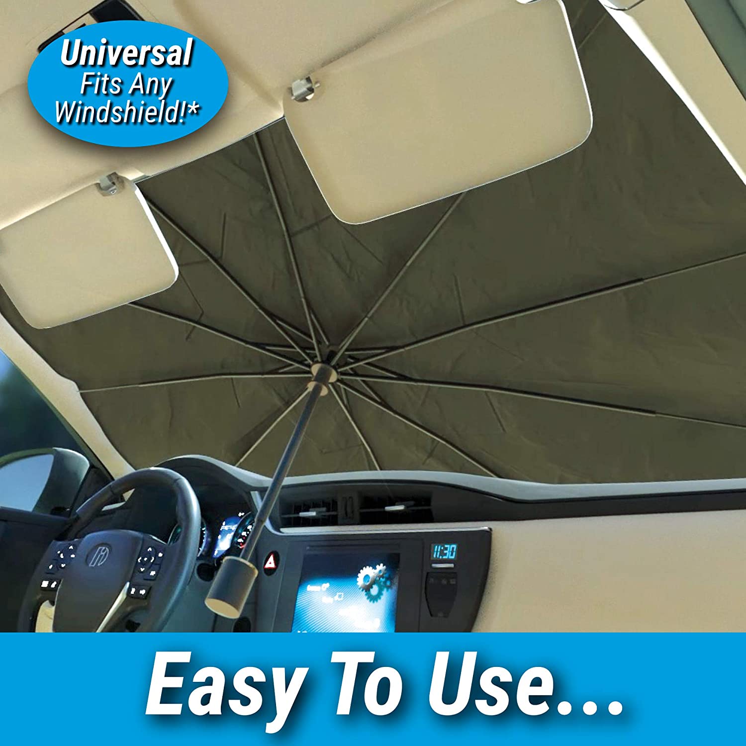 Foldable Car Windshield Sunshade for Heat Protection thumbnail 5