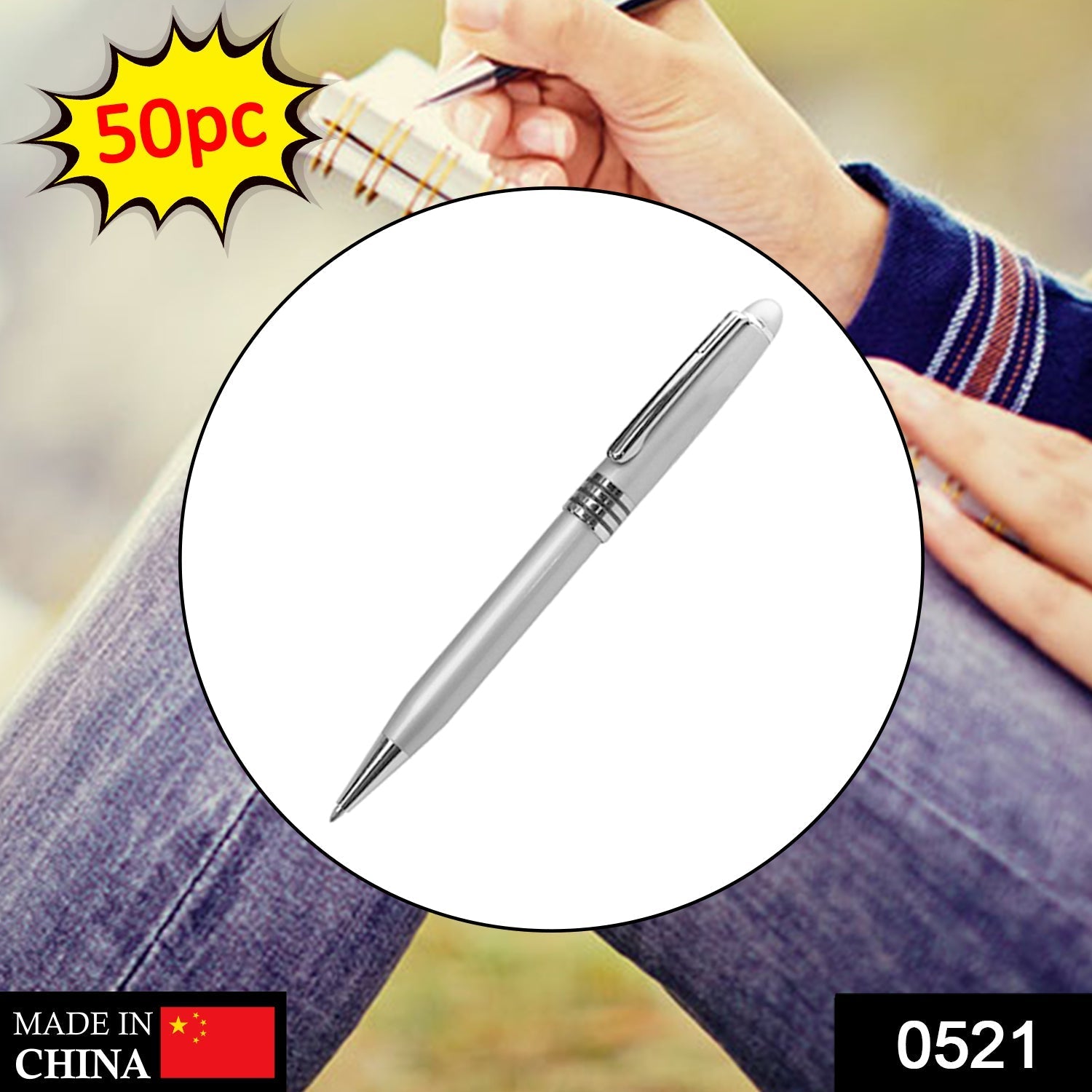 Classic Silver Ball Pen (Pack of 50) thumbnail 2