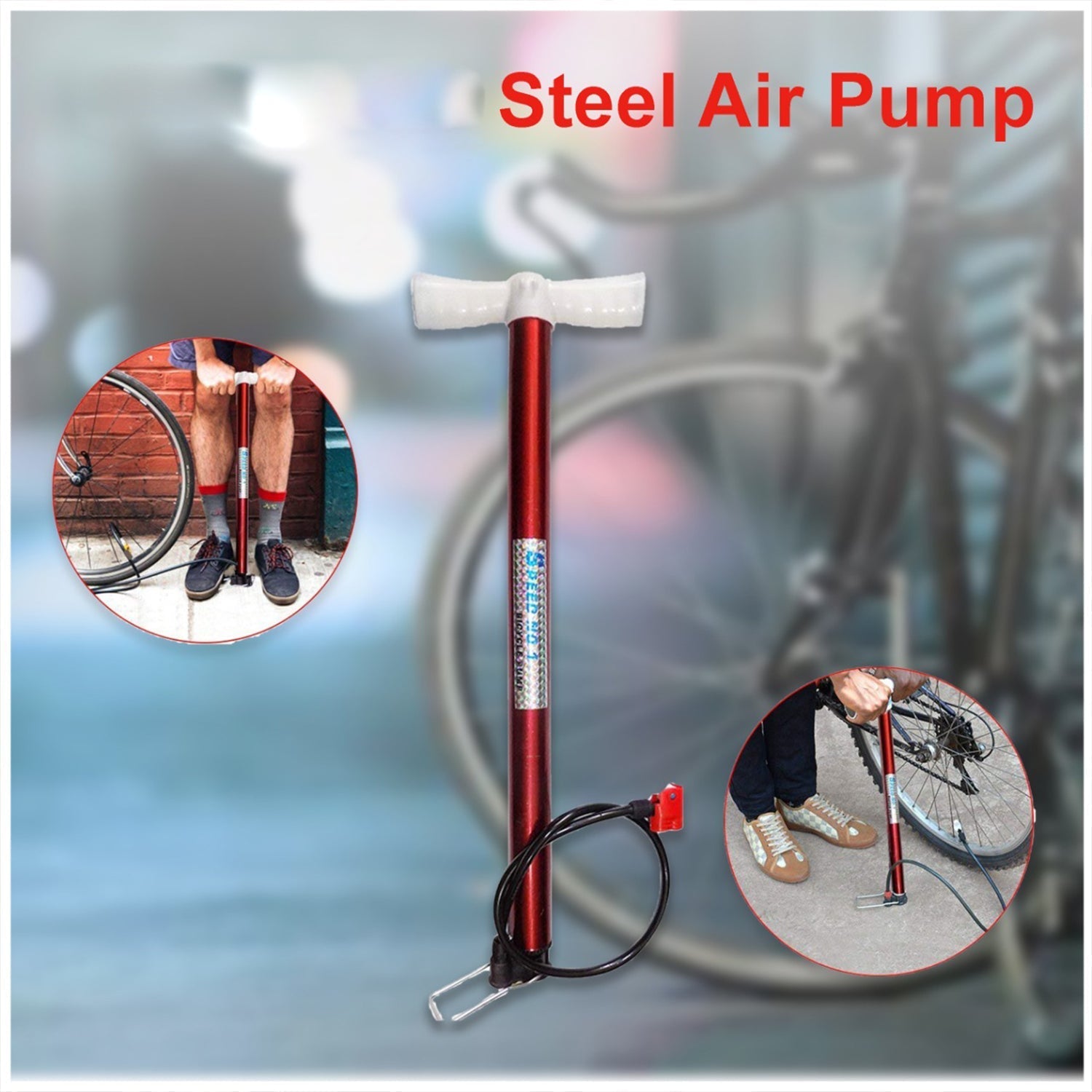 Multipurpose Air Pump (Use for Car ,Bicycles ,Scooters ,Balls, Bikes) (MOQ :- 6 Pc) thumbnail 3