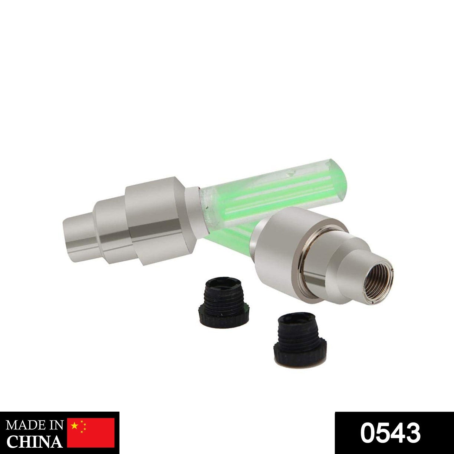LED Flash Light lamp tyre Wheel Valve Sealing caps (2 Pc / Mix Color) thumbnail 2