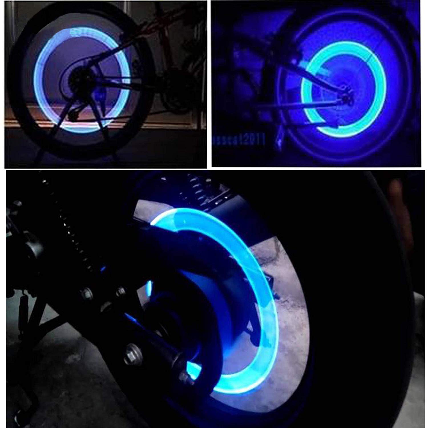 LED Flash Light lamp tyre Wheel Valve Sealing caps (2 Pc / Mix Color) thumbnail 8