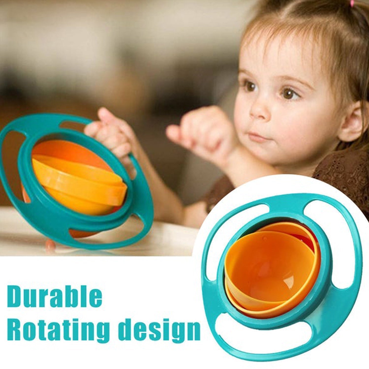 Rotating Baby Bowl used for serving food to kids and toddlers etc. thumbnail 6