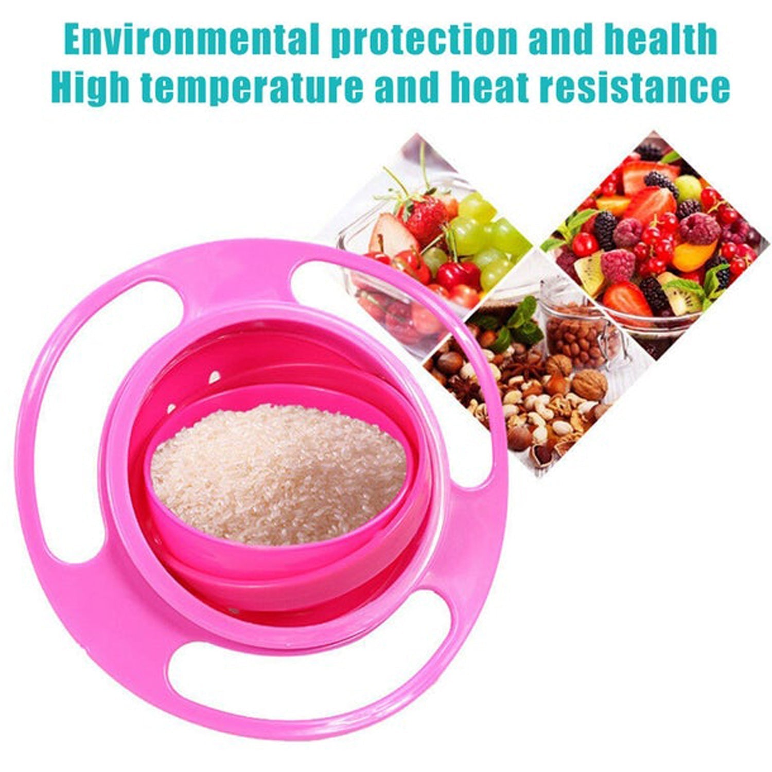 Rotating Baby Bowl used for serving food to kids and toddlers etc. thumbnail 7