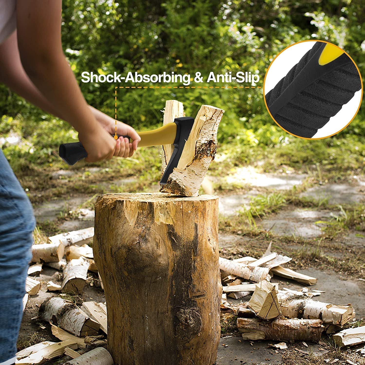Fiberglas's Body Rubberised Handle Wood Cutting Axe thumbnail 3