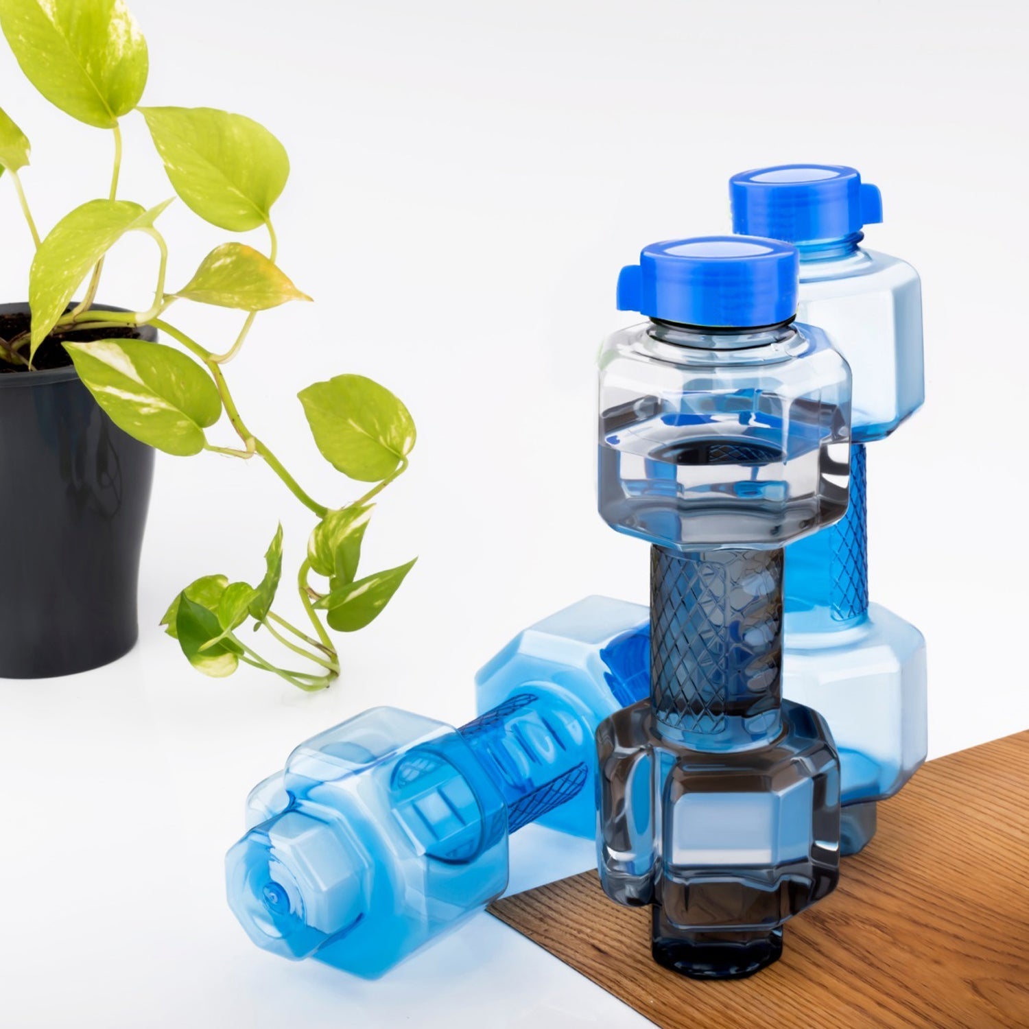 Unbreakable Plastic dumbbell Shape Water Bottle thumbnail 3