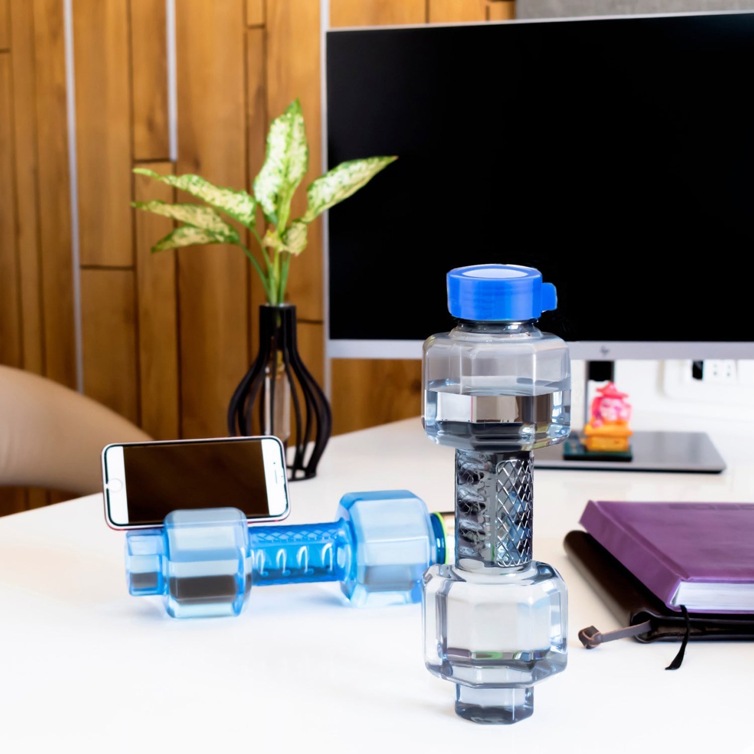 Unbreakable Plastic dumbbell Shape Water Bottle thumbnail 6