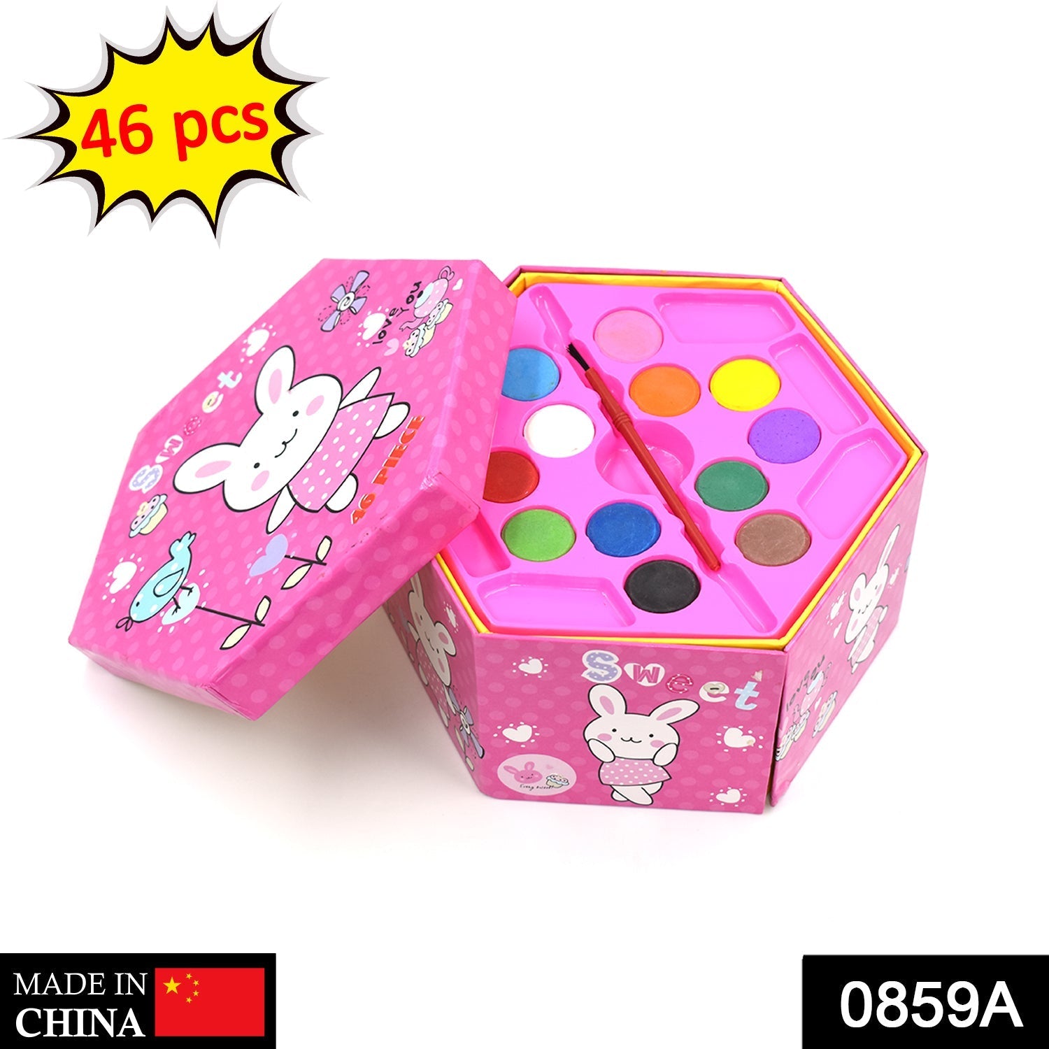 Colouring Combo Colors Box Color Pencil,Crayons, Water Color, Sketch Pens Set of 46 thumbnail 2
