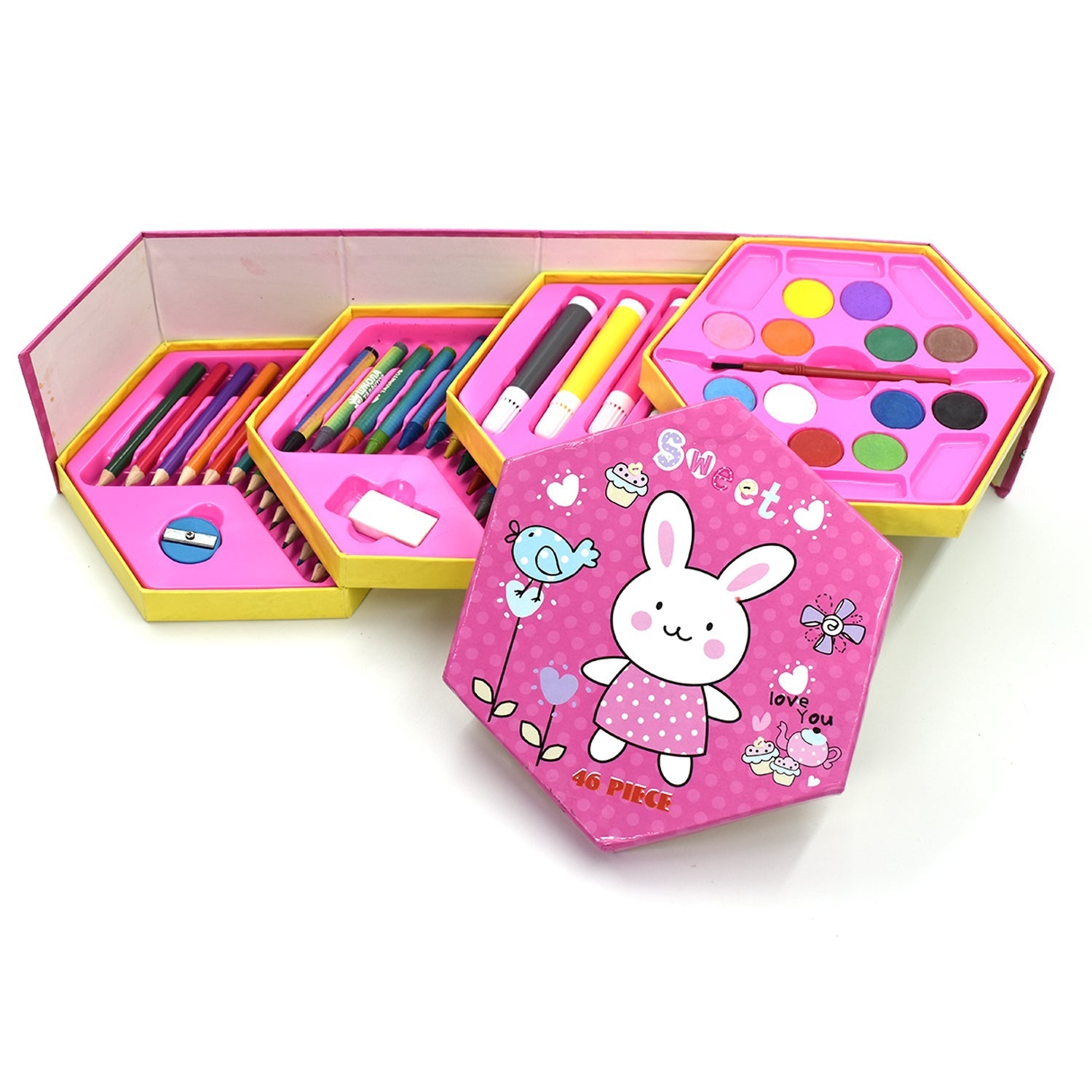 Colouring Combo Colors Box Color Pencil,Crayons, Water Color, Sketch Pens Set of 46 thumbnail 7