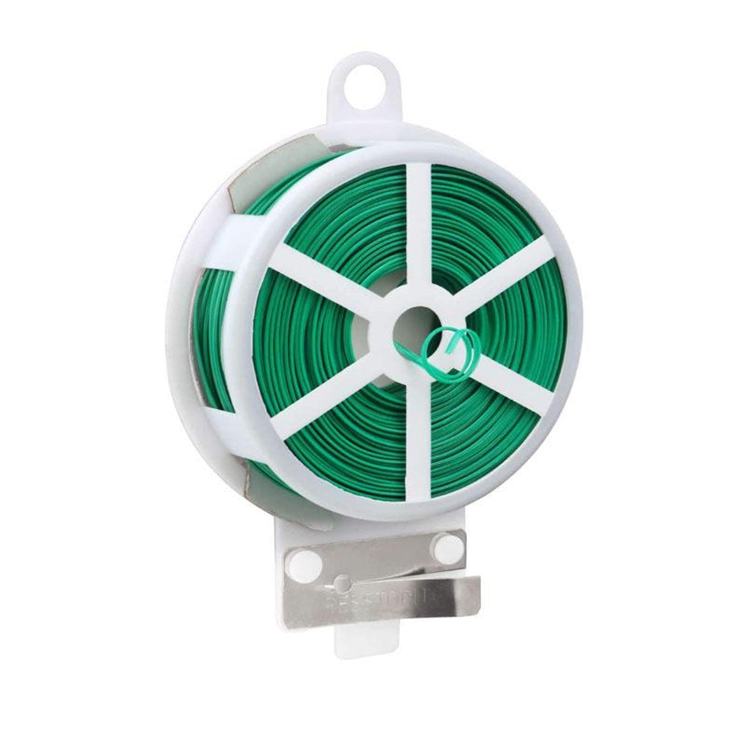 Plastic Twist Tie Wire Spool With Cutter For Garden Yard Plant 50m (Green) thumbnail 4