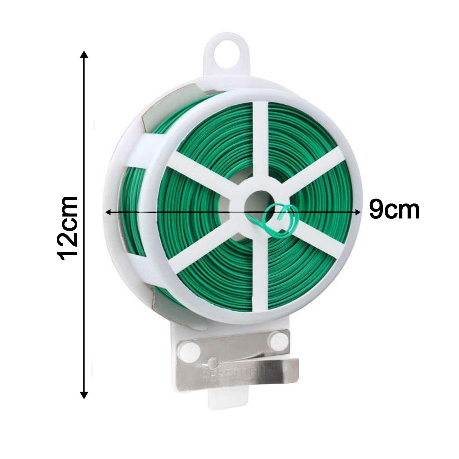 Plastic Twist Tie Wire Spool With Cutter For Garden Yard Plant 50m (Green) thumbnail 5