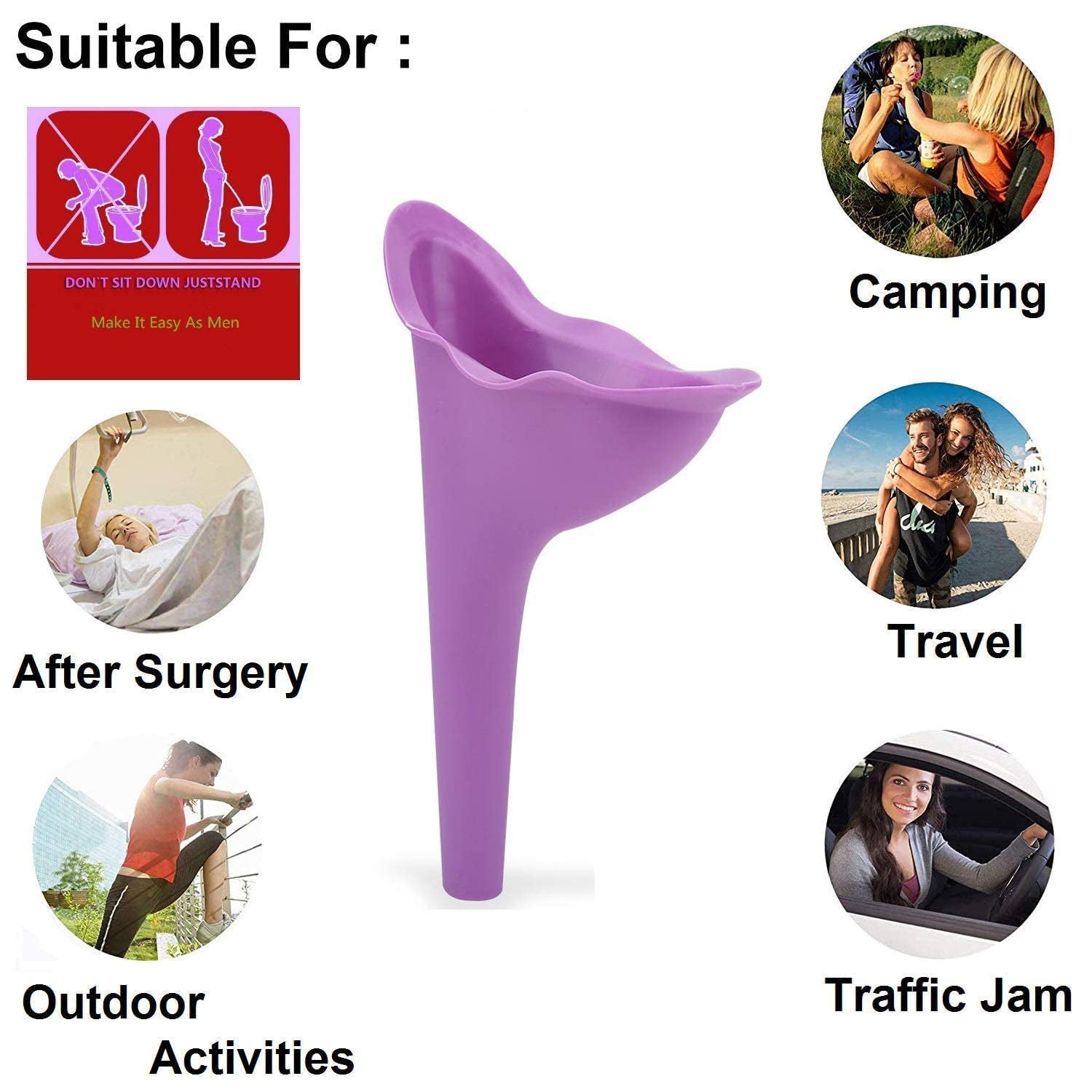 Stand And Pee Reusable Portable Urinal Funnel For Women thumbnail 3