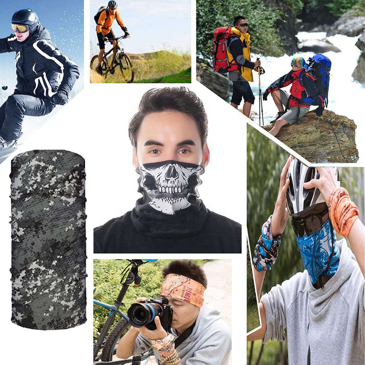 Multifunctional Unisex Neck Gaiter Headband for Dust & Sun Protection Headwear (Multicolor) thumbnail 3