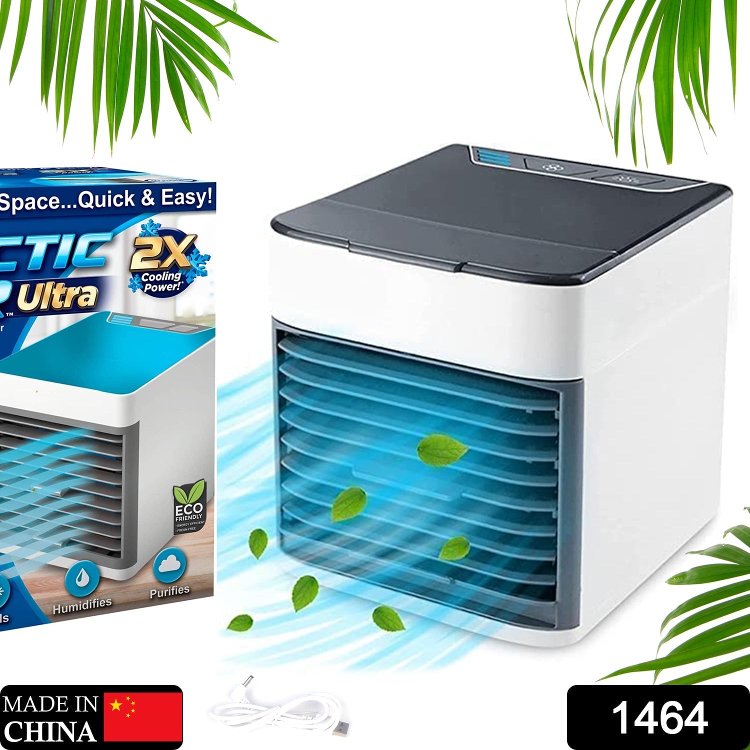 Mini Portable Air Cooler with LED Light & Water Fill thumbnail 2