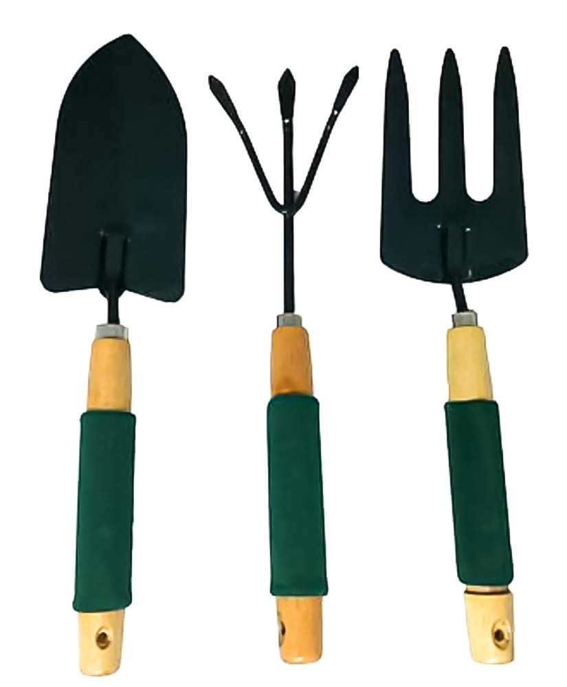 Gardening Tool Wood Handle Cultivator Trowel Forks Tool Set (3 pack) thumbnail 5