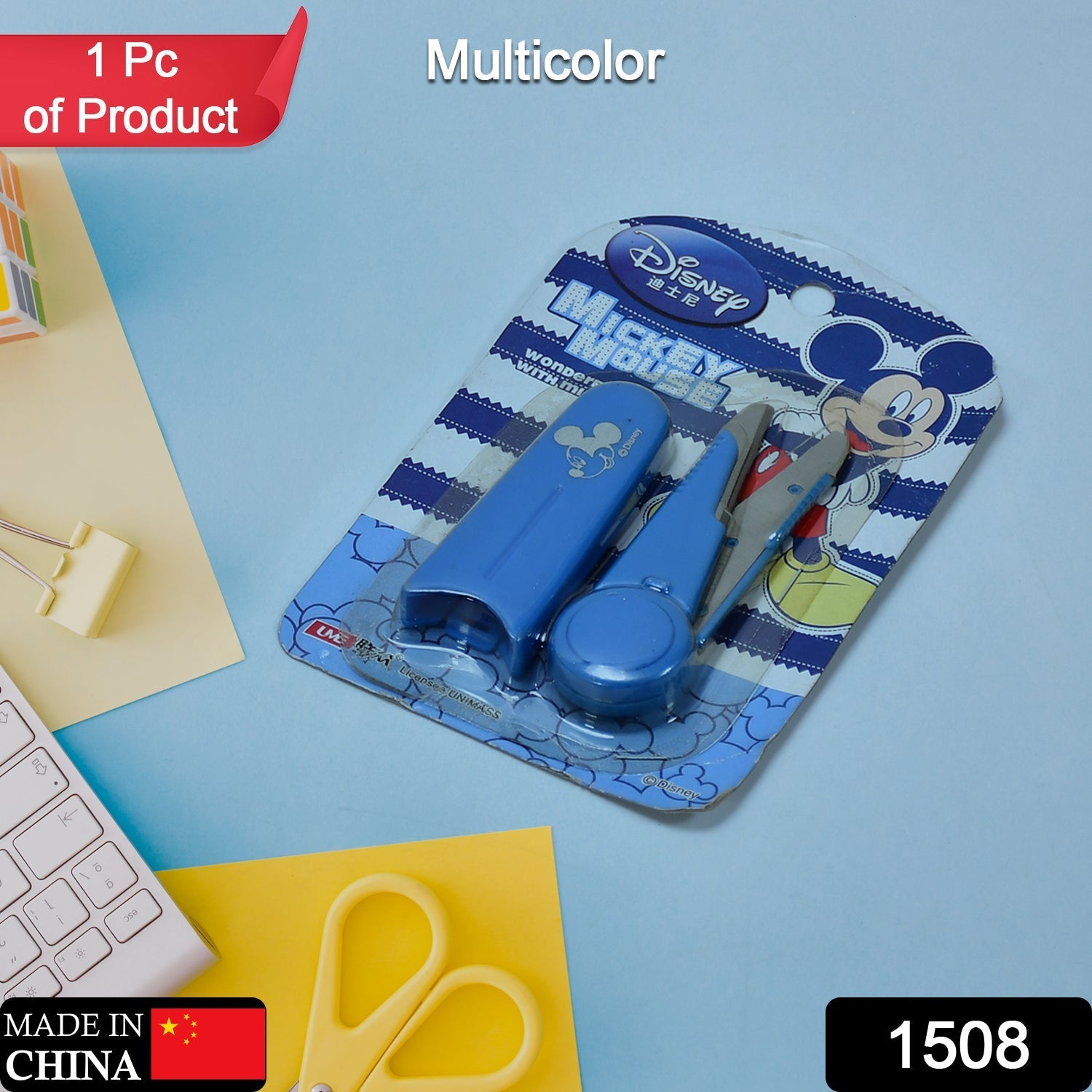 Mickey Mouse Scissors With Cover For Home Use ( Multi Color 1 pcs ) thumbnail 2