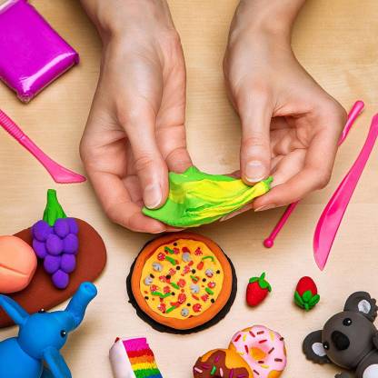 Non-Toxic Creative 50 Dough Clay Mould 5 Different Colors, (Pack of 6 Pcs) thumbnail 6