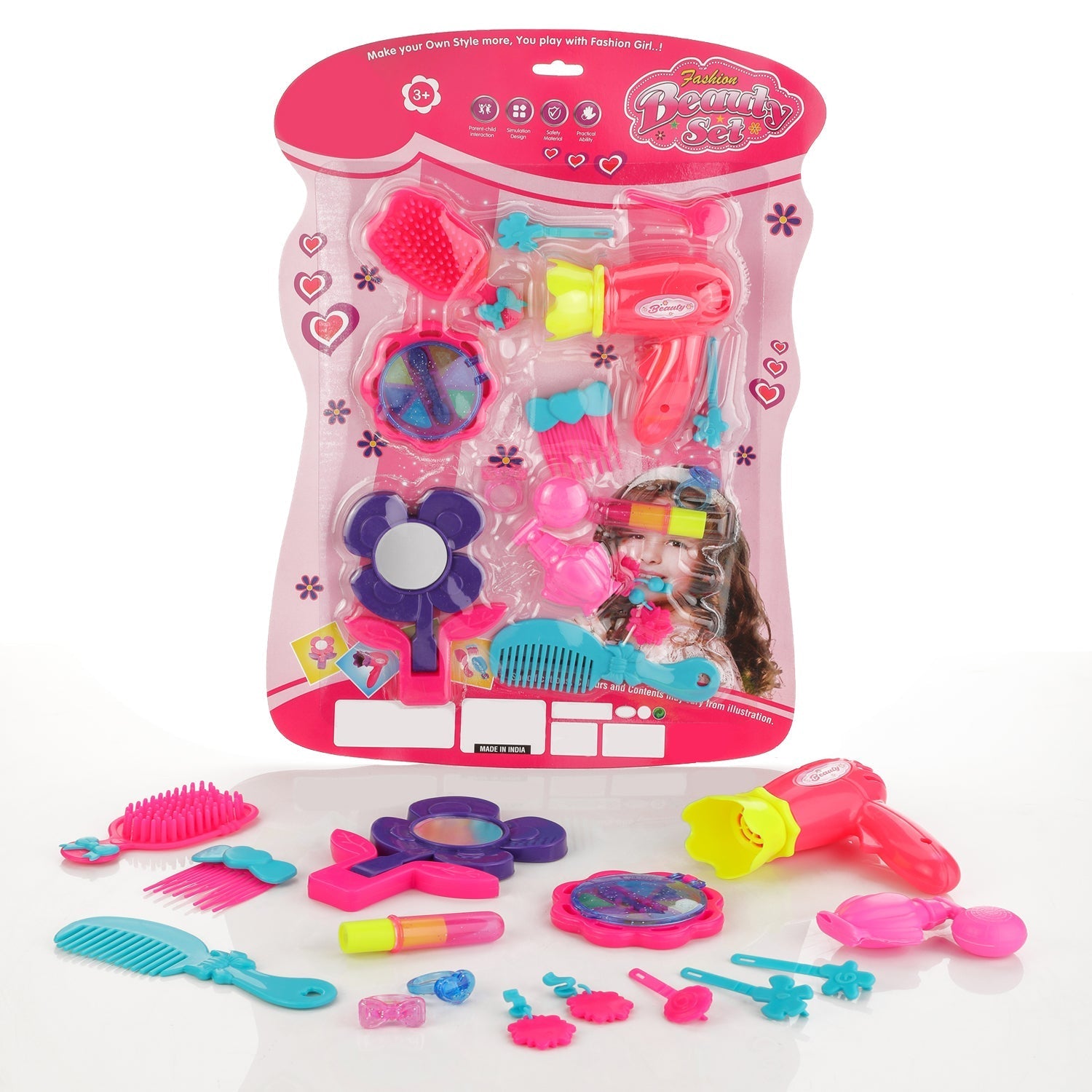 Girl's Bring Along Beauty Suitcase Makeup Vanity Toy (Multicolour) thumbnail 3