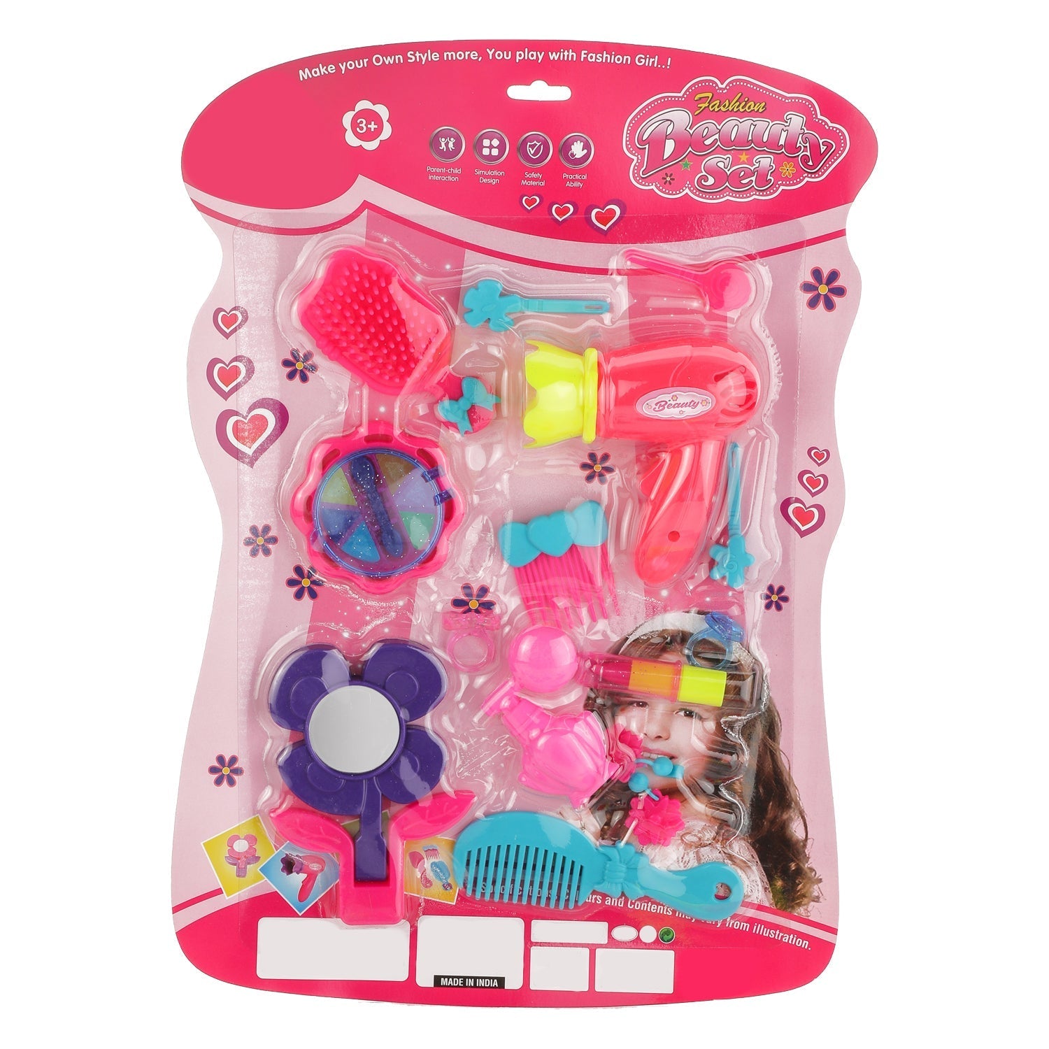 Girl's Bring Along Beauty Suitcase Makeup Vanity Toy (Multicolour) thumbnail 5