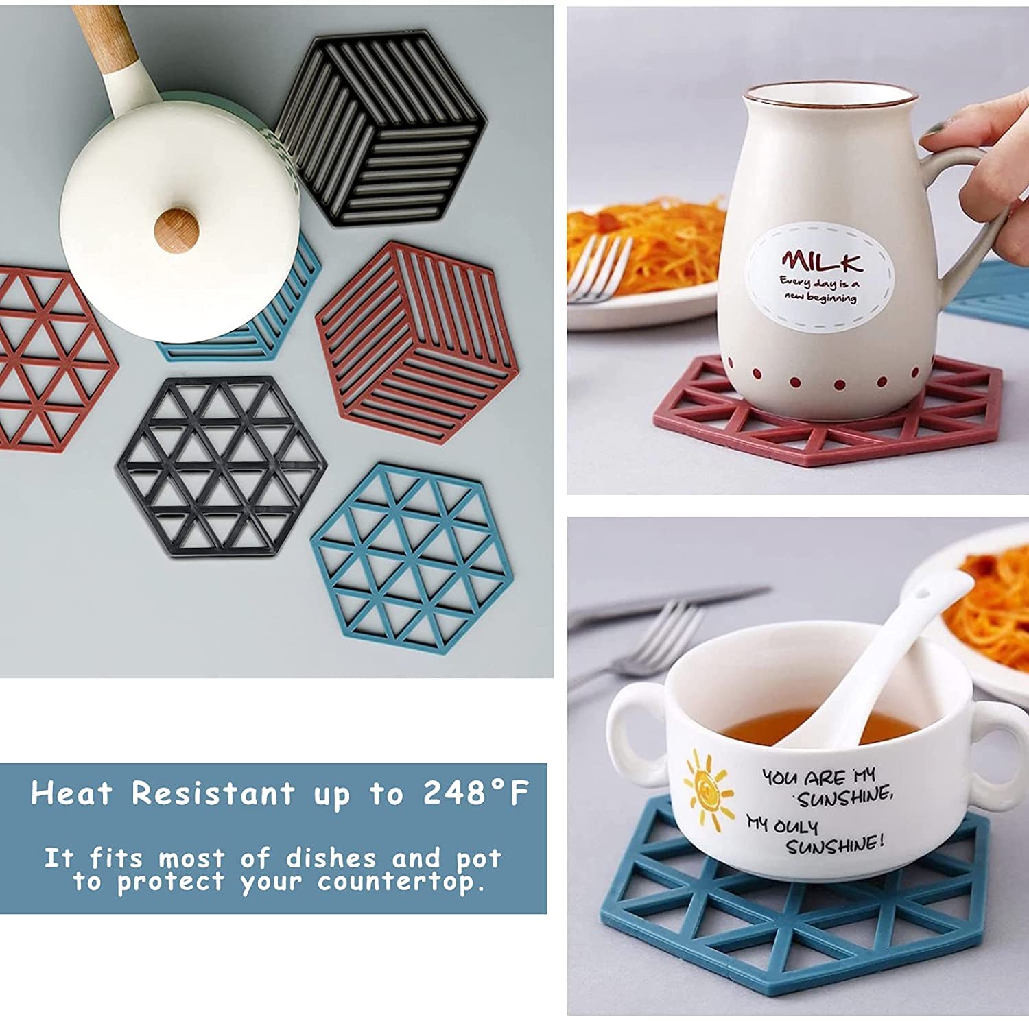 Mat for Cup PVC Tea Coaster Non-Slip Placemat High Temperature Insulation Pad Hollow Pot Mat Bowl with Anti-hot thumbnail 6