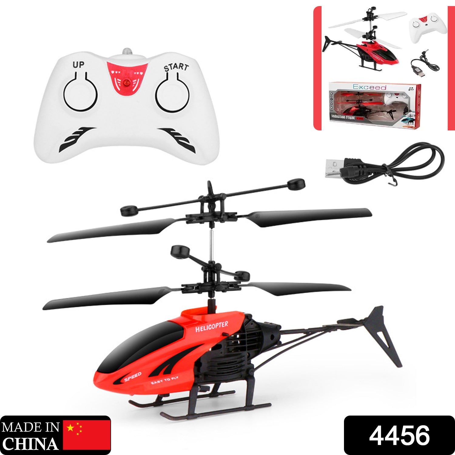Remote Control Helicopter with USB Chargeable Cable for Boy and Girl Children (Pack of 1) thumbnail 3
