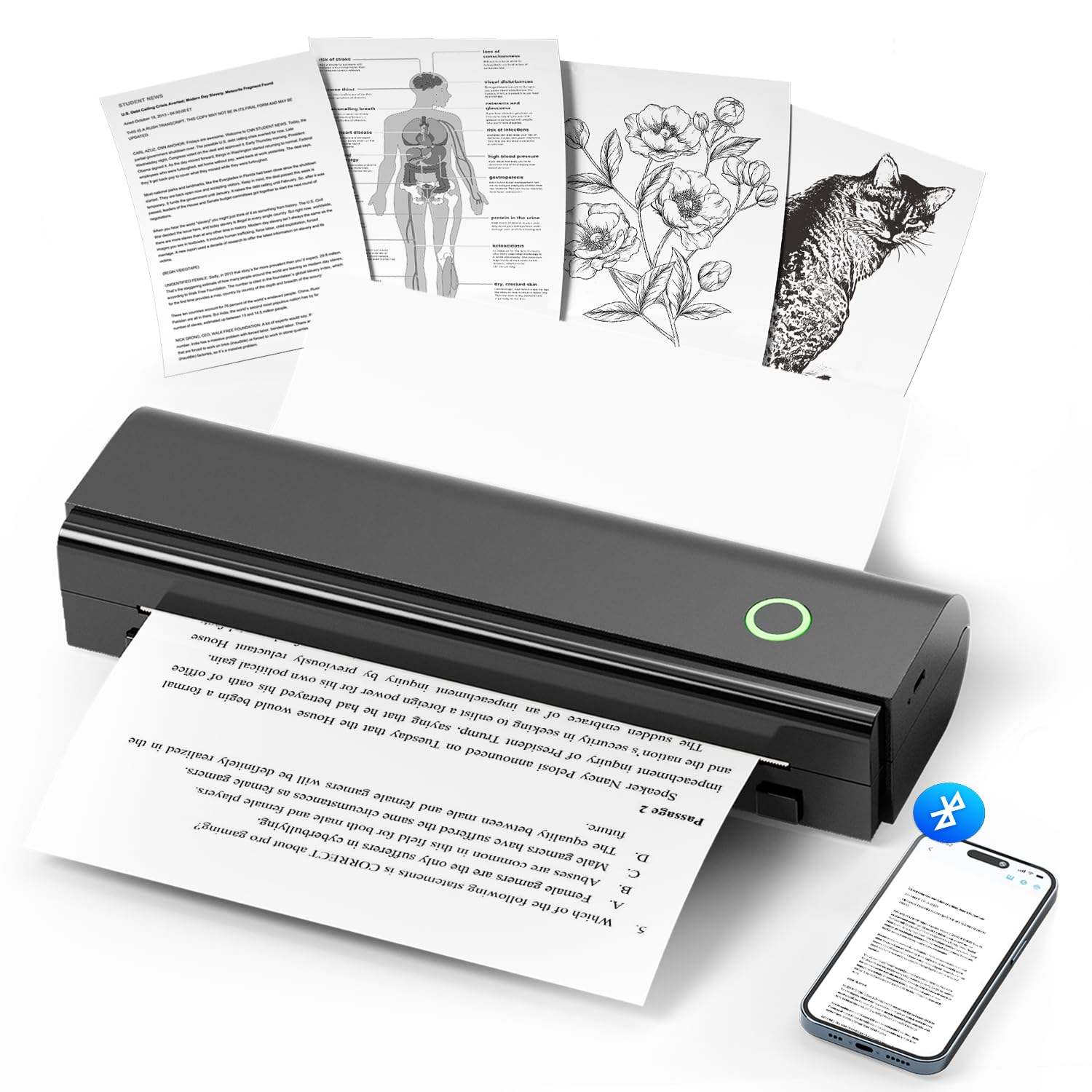 Zettix N80 A4 Thermal Printer Inkless â€¢ Portable â€¢ Bluetooth â€¢ A4 Tattoo & Document Printing 1 Year Warrenty thumbnail 6