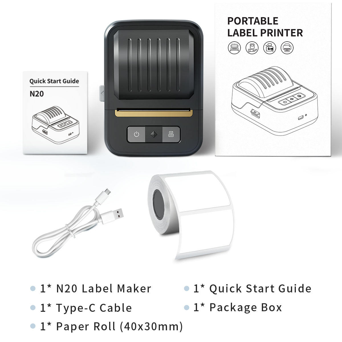 Zettix N20 Portable Thermal Label Printer- 1 Year Warranty thumbnail 2