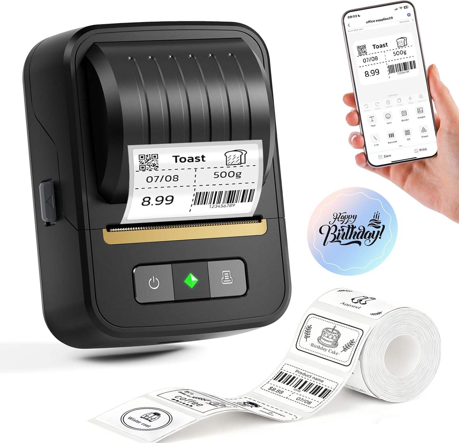 Zettix N20 Portable Thermal Label Printer- 1 Year Warranty thumbnail 3