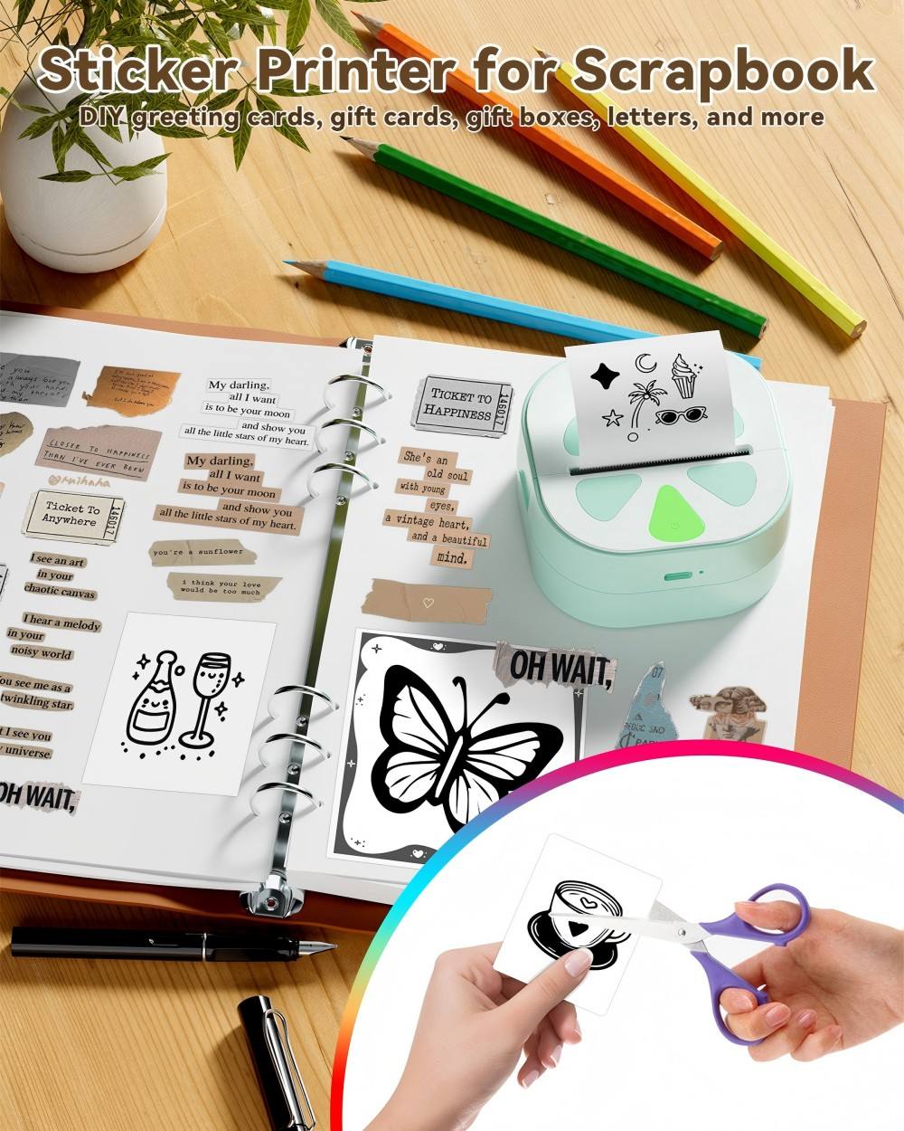 Zettix Mini Sticker Printer D21 Bluetooth â€¢ Inkless â€¢ Portable â€¢ Fun & Easy Printing - 1 Year Warranty thumbnail 5