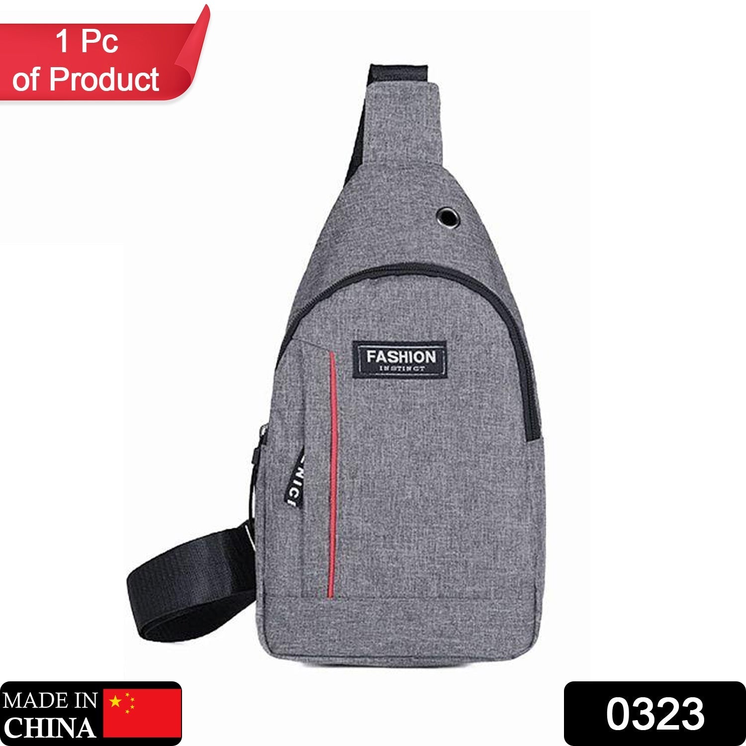 Waterproof Anti-Theft Crossbody Fanny Pack with USB Charging & Earphone Hook (Grey/Blue) thumbnail 2