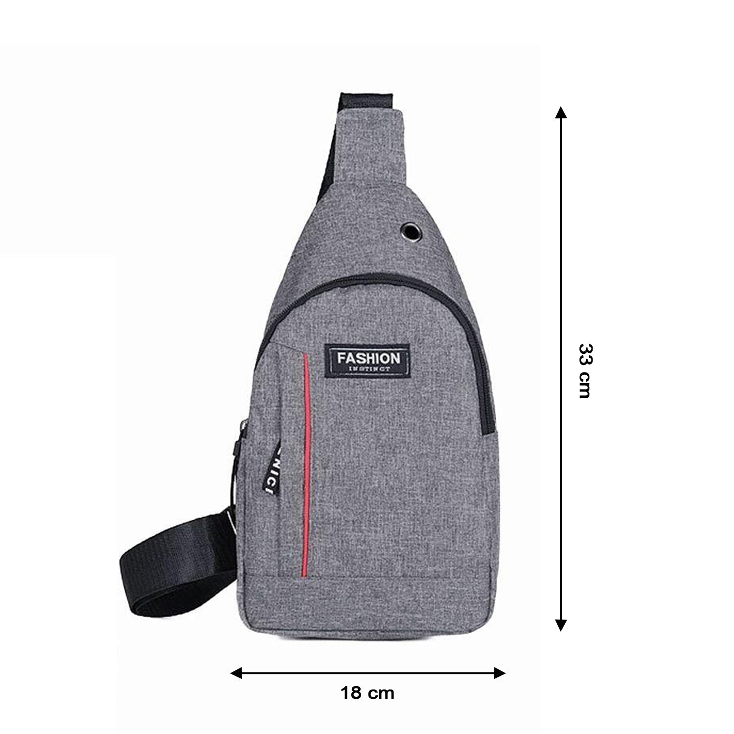 Waterproof Anti-Theft Crossbody Fanny Pack with USB Charging & Earphone Hook (Grey/Blue) thumbnail 6