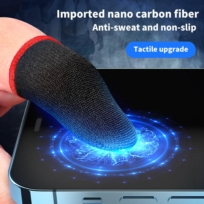 High Quality Touch Screen Finger Cots Thumb Protector Min Game Finger Sleeve 1Pairs for Playing Mobile Game Pubg thumbnail 2