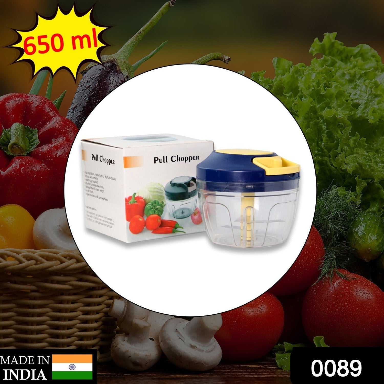 Chopper with Blades for Effortlessly Chopping Vegetables and Fruits for Your Kitchen (650ml) thumbnail 2