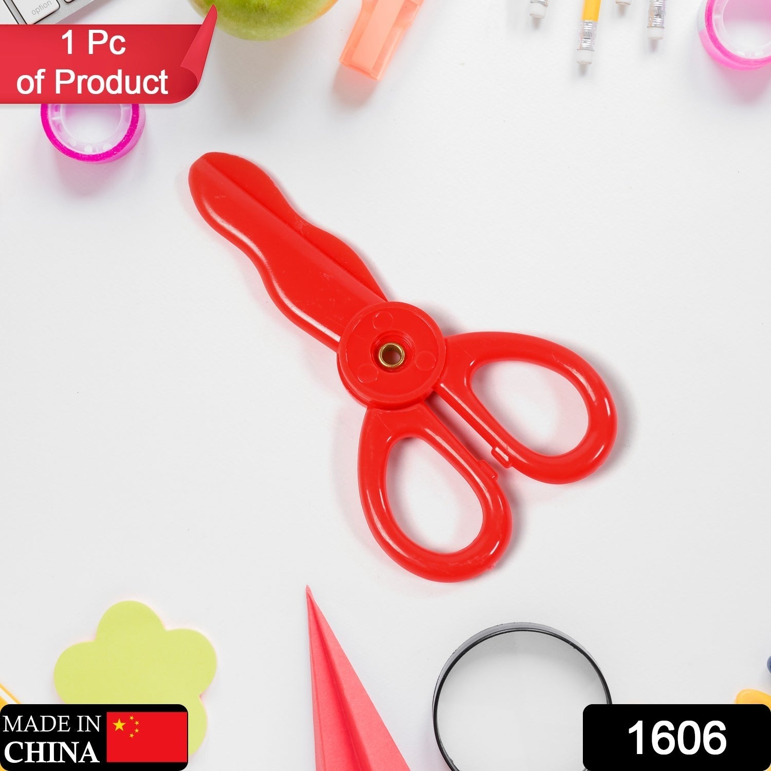 Child-Safe Plastic Scissors Set for Toddlers & Preschool Kids - Art & Craft Supplies thumbnail 2