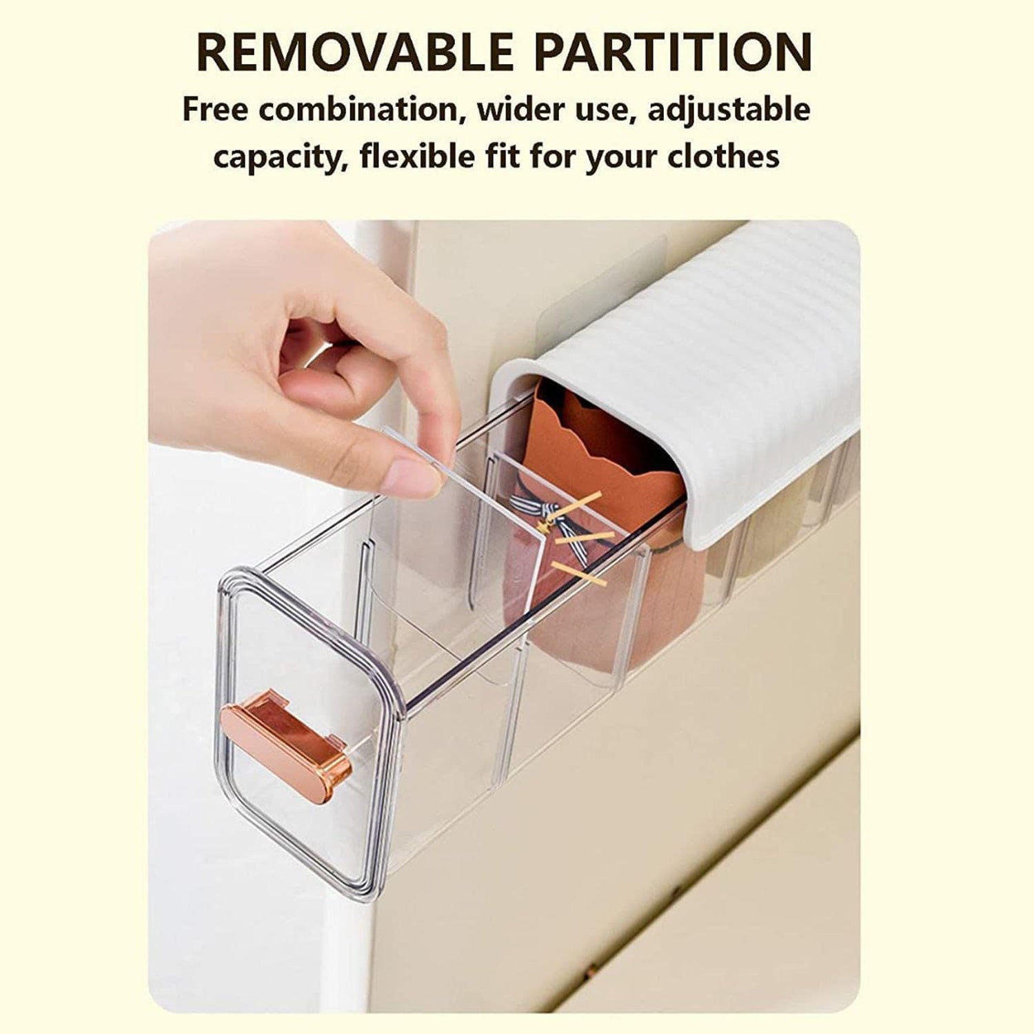 5-Cell Wall Mount Drawer Organizer for Socks & Lingerie thumbnail 6