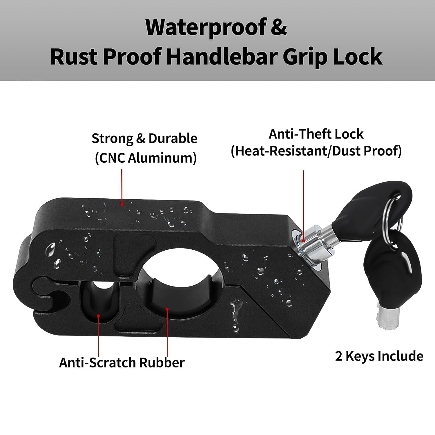 Motorcycle Grip Lock Universal Motorcycle Handlebar Throttle Grip Security Lock thumbnail 4