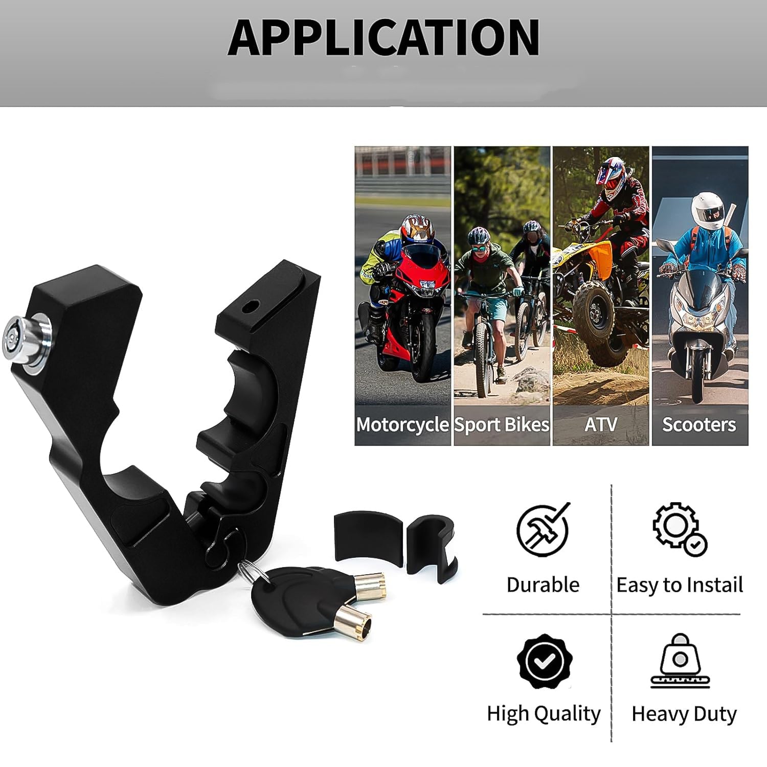 Motorcycle Grip Lock Universal Motorcycle Handlebar Throttle Grip Security Lock thumbnail 7