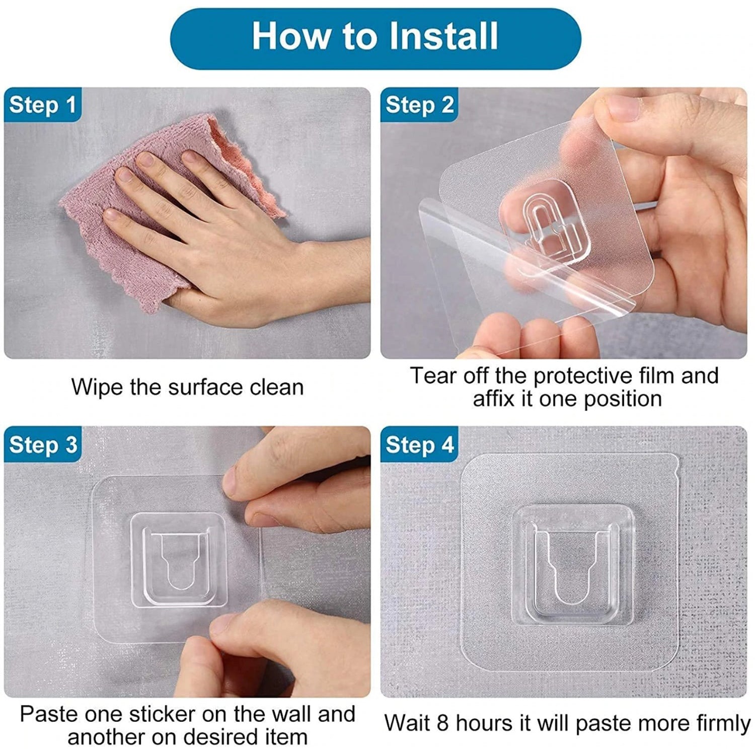 Transparent Adhesive Male Hook Used For Hanging Various Types Of Items (1Pc) thumbnail 12