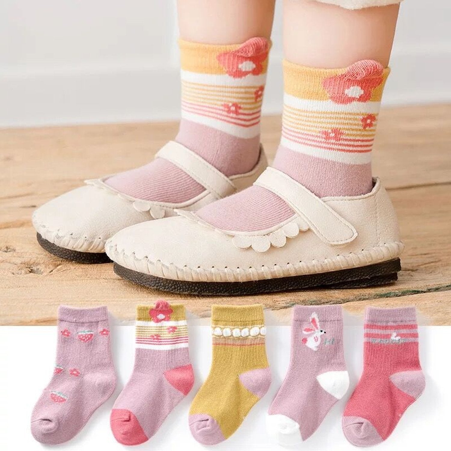 Socks Breathable Thickened Classic Simple Soft Skin Friendly For Kids thumbnail 4