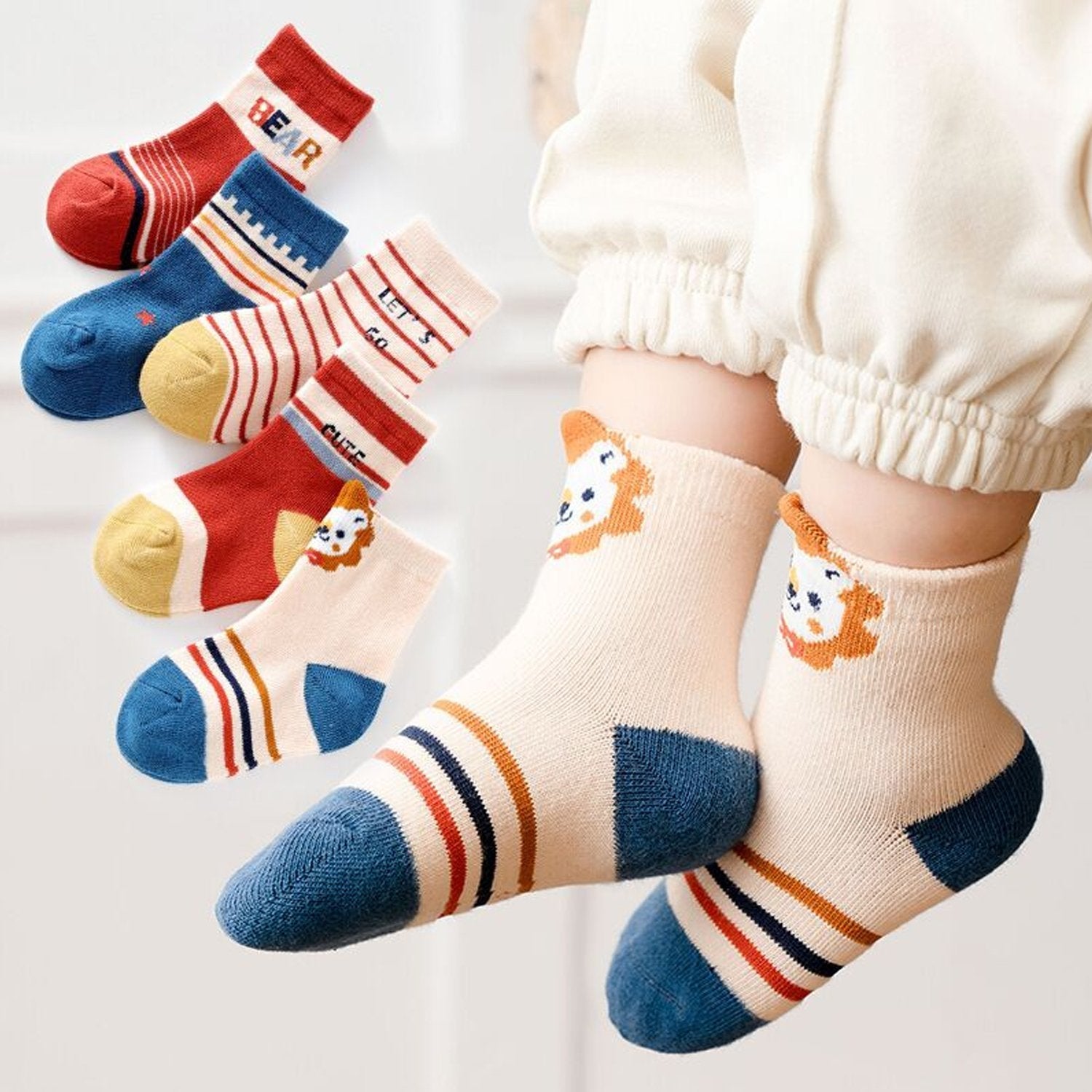 Socks Breathable Thickened Classic Simple Soft Skin Friendly For Kids thumbnail 6