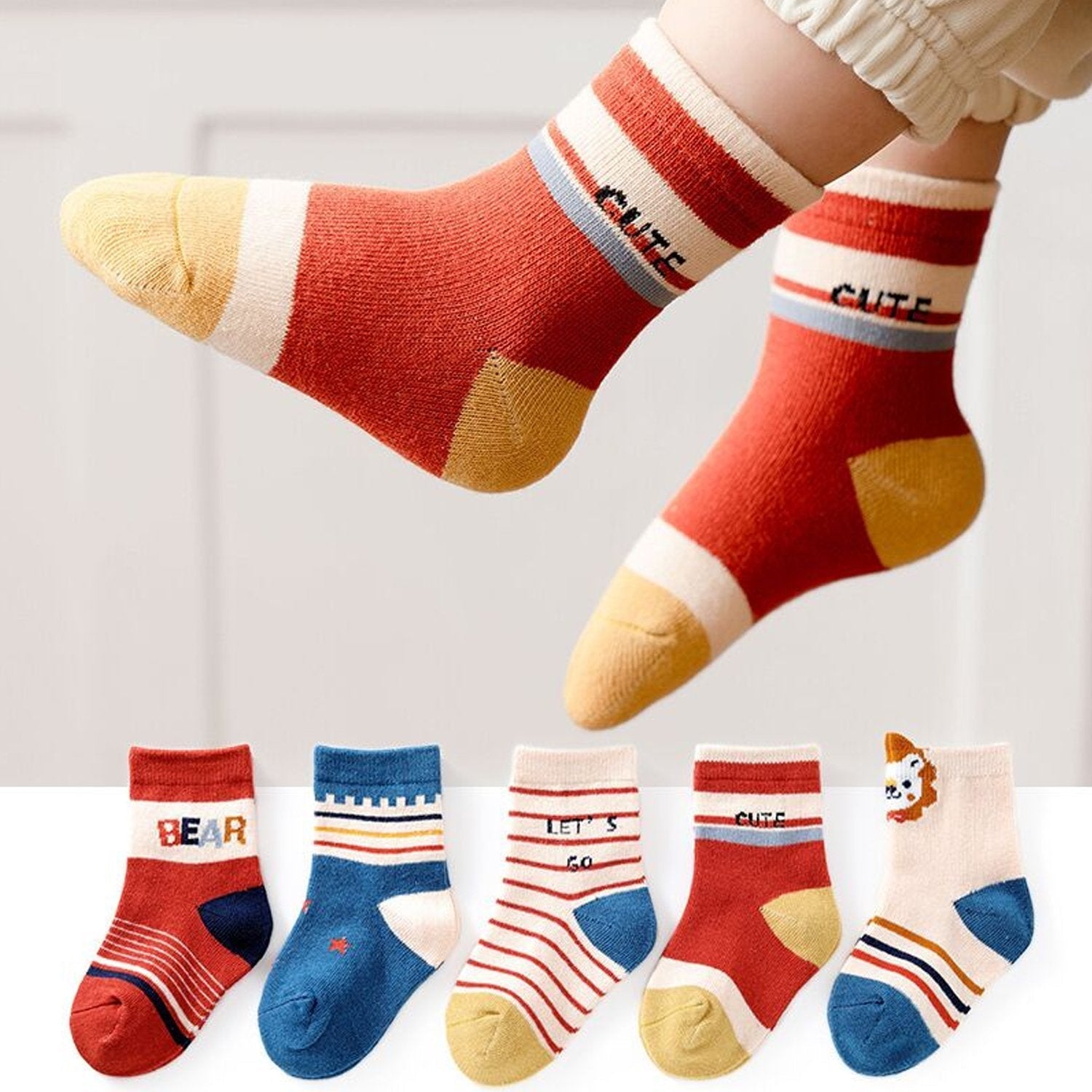 Socks Breathable Thickened Classic Simple Soft Skin Friendly For Kids thumbnail 7