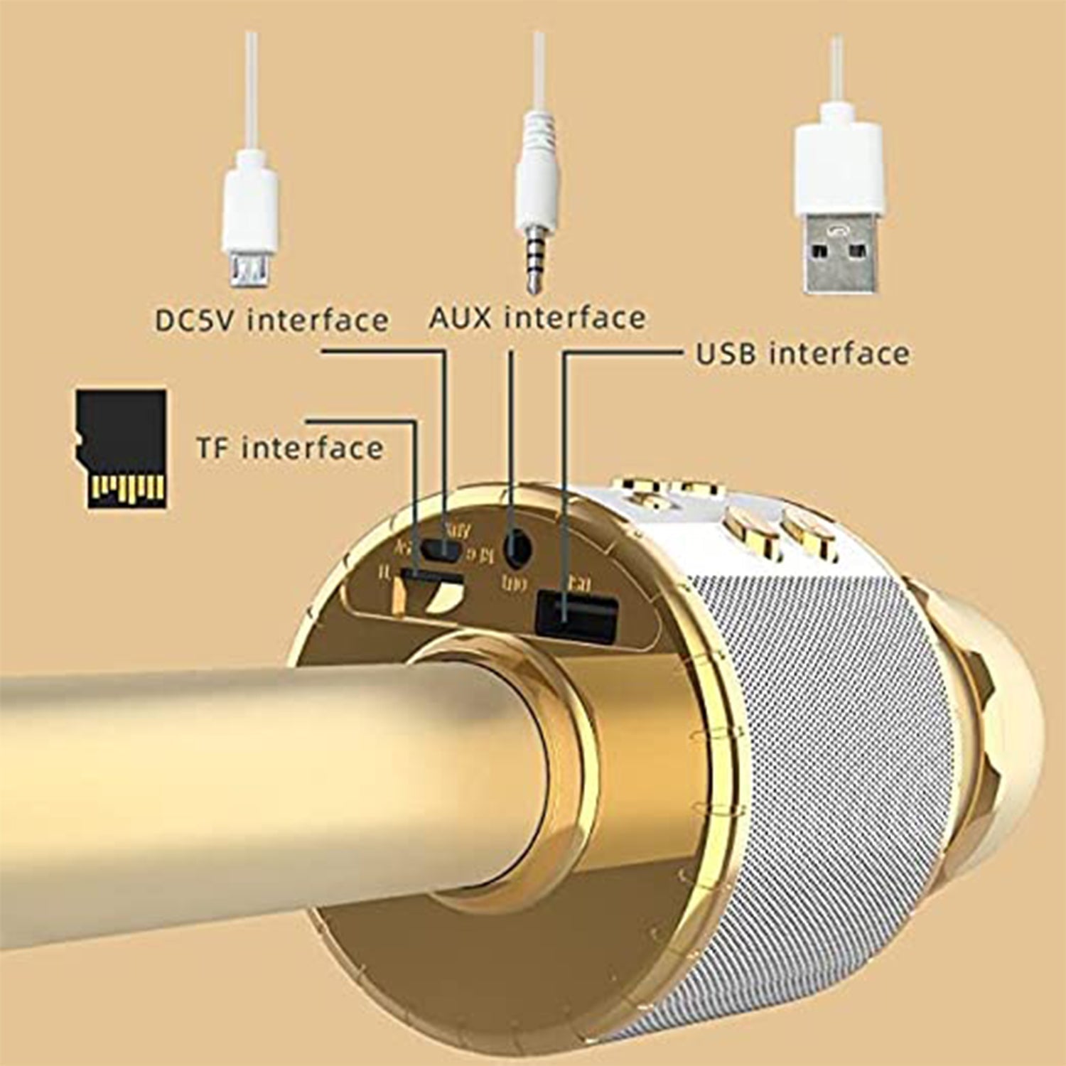 Wireless Bluetooth Recording Condenser Handheld Microphone Bluetooth Speaker Audio Recording Karaoke with Mic (Multicolor 1 Pc) thumbnail 5