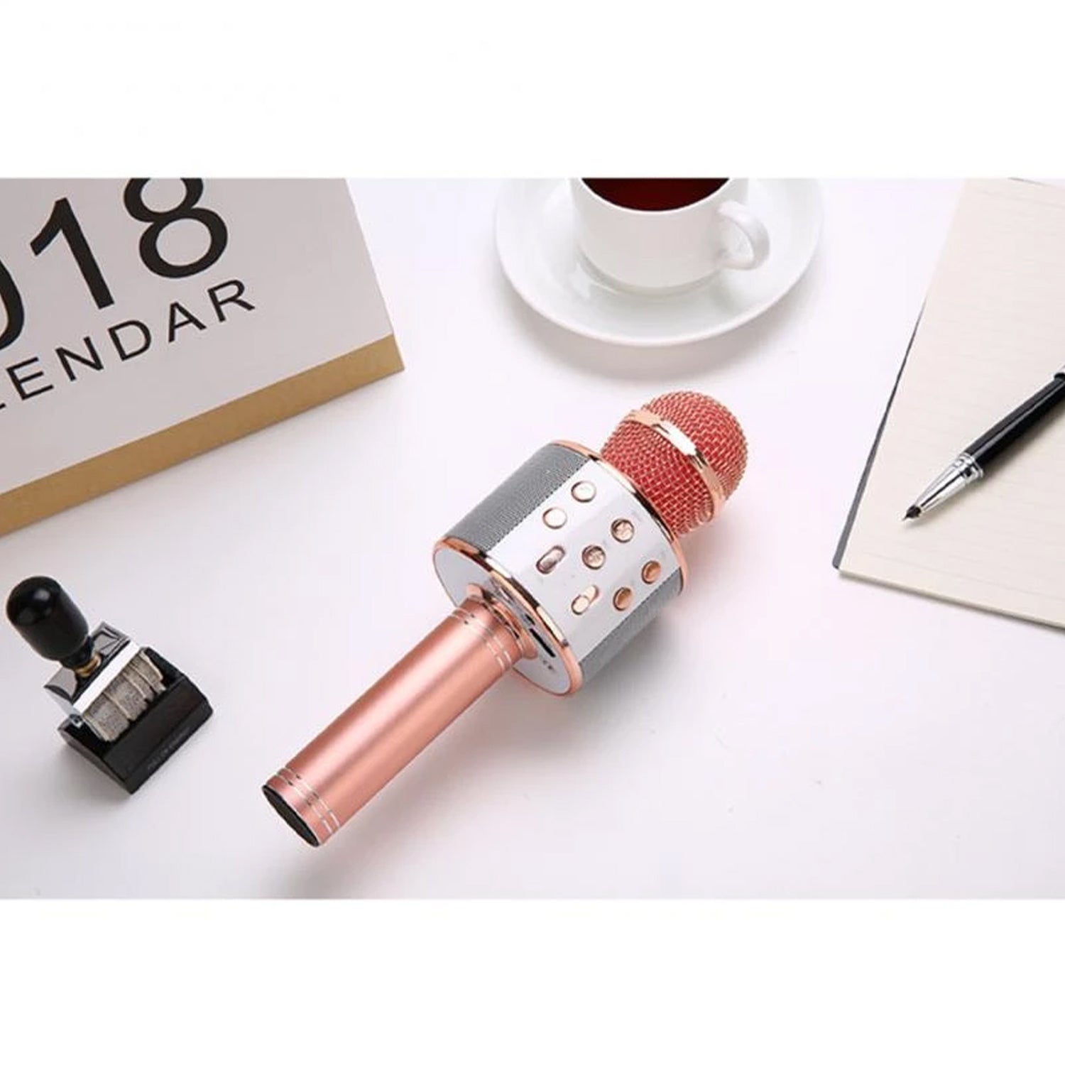Wireless Bluetooth Recording Condenser Handheld Microphone Bluetooth Speaker Audio Recording Karaoke with Mic (Multicolor 1 Pc) thumbnail 8