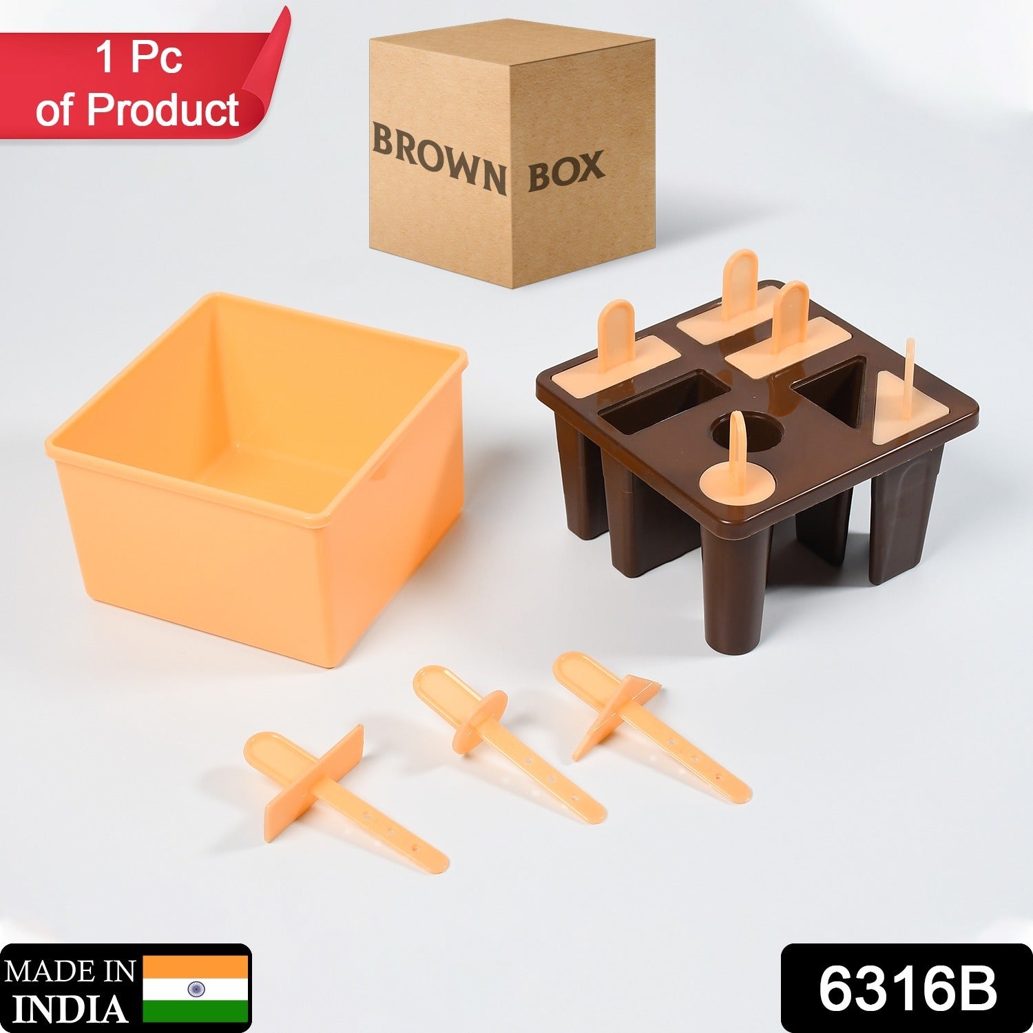 Plastic Kulfi Mold, Kulfi Molds 8 pcs Tray Ice Cream Mold Reusable Frozen Kulfi Maker sicle Sticks Lolly Ice sicle Candy Mold for Children pink Color (Brown Box) thumbnail 2