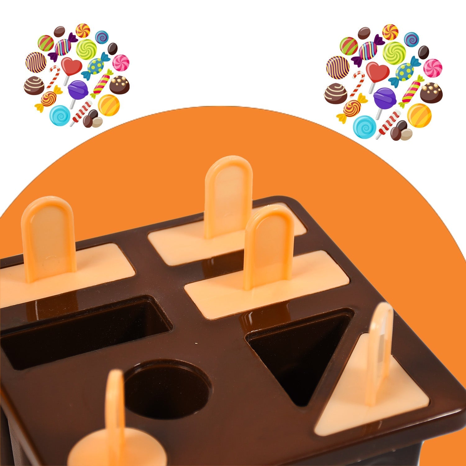 Plastic Kulfi Mold, Kulfi Molds 8 pcs Tray Ice Cream Mold Reusable Frozen Kulfi Maker sicle Sticks Lolly Ice sicle Candy Mold for Children pink Color (Brown Box) thumbnail 5
