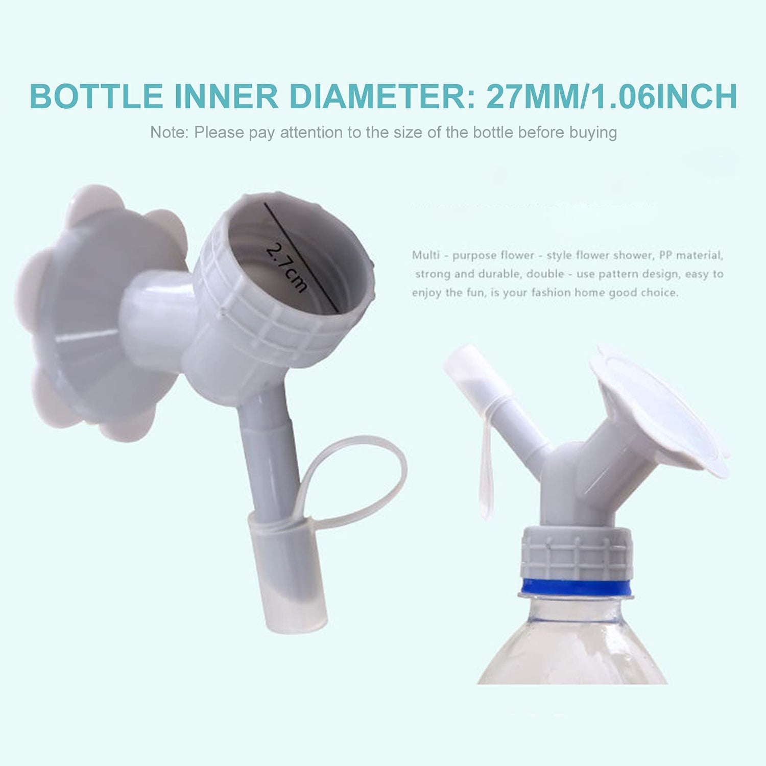 2-in-1 Bottle Cap Sprinkler - Dual Head Watering Spout, Double-Ended Nozzle for Indoor Seedlings and Plants, Garden Tool thumbnail 7